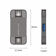 Орбита OT-PCR26 картридер OTG (USB, Lightning, Type-C)