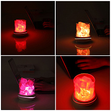 Светильник декоративный настольный ночник RGB с кристаллами соли Огонёк OG-LDP23