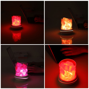 Светильник декоративный настольный ночник RGB с кристаллами соли Огонёк OG-LDP23