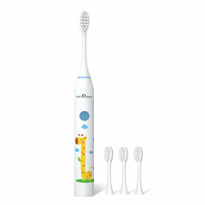 Электрическая зубная щетка детская ультразвуковая с насадками Огонёк OG-HBT02 Белая