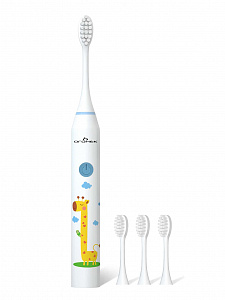 Электрическая зубная щетка детская ультразвуковая с насадками Огонёк OG-HBT02 Белая