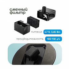 Фонтан садовый на солнечной батареее с подсветкой 16 см, Огонёк OG-HOG16