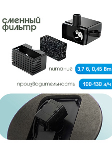 Фонтан садовый на солнечной батареее с подсветкой 16 см, Огонёк OG-HOG16