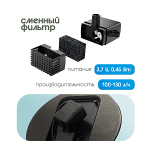 Фонтан садовый на солнечной батареее с подсветкой 16 см, Огонёк OG-HOG16