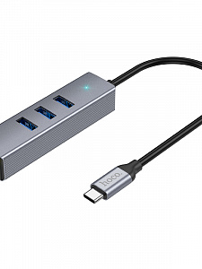 HOCO HB34 концентратор Type-C (3*USB 3.0, RG45) 1.5м