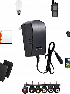 Зарядка для ноутбуков универсальный блок питания с насадками 3-12В, 30Вт Орбита OT-APB60