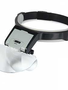 Лупа налобная увеличительная с подсветкой Орбита OT-INL07