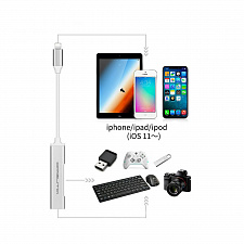 USB HUB 2.0, разветвитель Lightning на 3 порта Орбита OT-PCR19