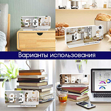 Часы настольные электронные от сети с проекцией красной Орбита OT-CLT08 Белые