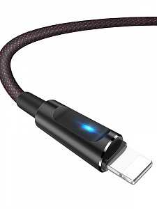 HOCO U47 Черный кабель USB 2.4A (iOS Lighting) 1.2м