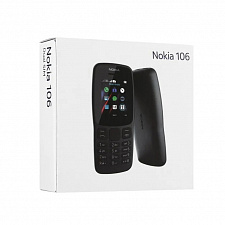 NOKIA 106 Черный телефон кнопочный (2G, 2SIM, TA-1114)