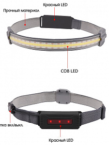 Патриот PT-FLG37 фонарь налобный лента (аккум)