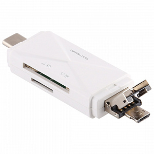 Орбита OT-PCR16 Белый картридер OTG (TF, SD, microUSB, Type-C)