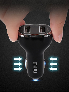 MUJU MJ-C10 ЗУ авто USB + кабель Micro USB (5B,2400mA)