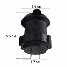 Розетка питания на 2 USB гнезда12-24В круглая TDS TS-CAU49 Красная