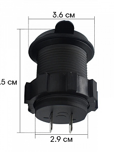 Розетка питания на 2 USB гнезда12-24В круглая TDS TS-CAU49 Красная