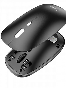 HOCO GM15 Черная мышь беспроводная (USB, 2.4ГГц+ВТ, 10м)