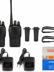 Комплект раций (радиостанций) Baofeng BF-888S (2 штуки) черные