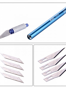 Канцелярский нож со сменными лезвиями Патриот PT-INO03