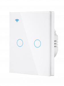 Умный выключатель с Алисой двухклавишный Wi-Fi 10A Орбита OT-HOS12 Белый