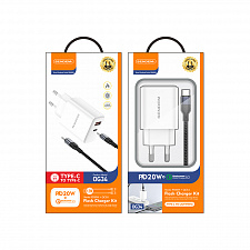 SENDEM OG34 ЗУ с TYPE-C/USB + кабель Type-C -Type-C 1.2м (PD20W+QC3.0, 3000mA)
