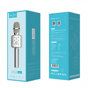 HOCO BK3 Серебро Микрофон (Bluetooth, динамики, USB)