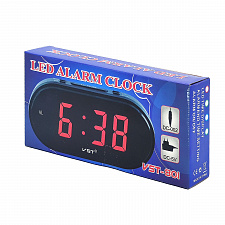 VST 801-1 Красные часы настольные+БЛОК