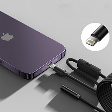 Эндоскоп гибкая камера для айфона (Iphone) Lightning с подсветкой 2м Орбита OT-SME18