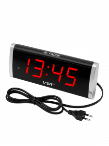 Часы электронные настольные от сети с будильником VST 730-1 Красные