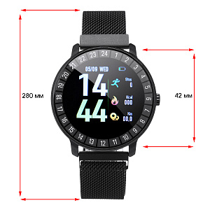 Орбита OT-SMS06(R80) Черный металл спорт браслет