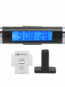 Часы автомобильные электронные с термометром Орбита OT-CLC01