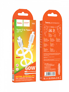 HOCO X85 Белый кабель PD60W (TYPE-C-TYPE-C) 1м