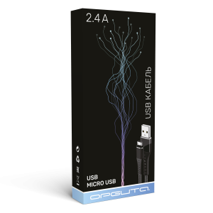 Орбита OT-SMM55 Черный кабель USB 2.4A (microUSB) 1м