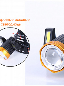 Патриот PT-FLG03 фонарь налобный (3L, 2*18650, ZOOM, Т6)