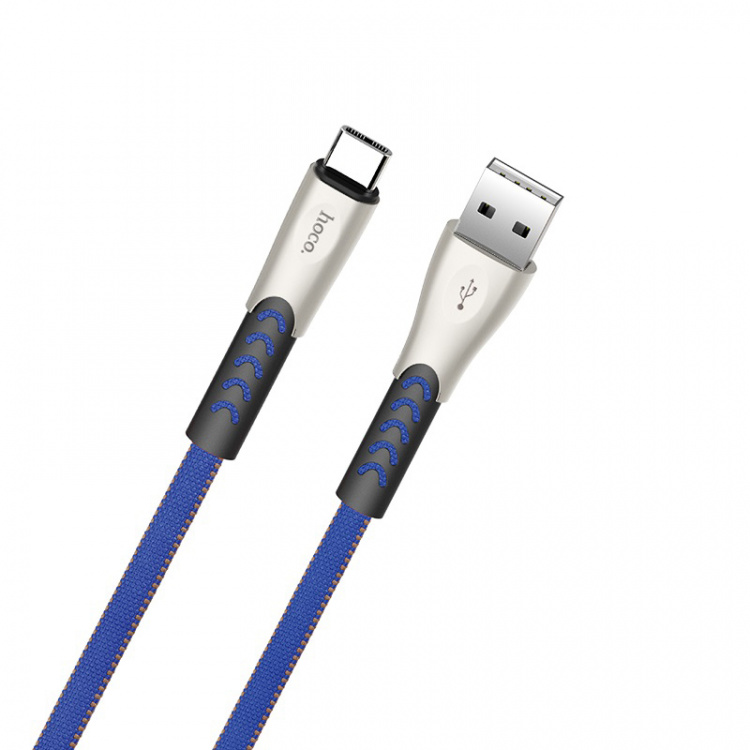 HOCO U48 Синий кабель USB 2.4А (TYPE C) 1.2м