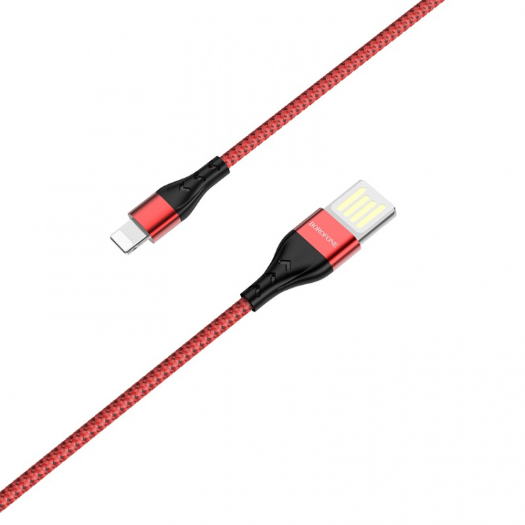 BOROFONE BU11 Красный кабель USB 2.4A (iOS Lighting) 1.2м
