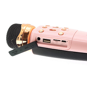 WSTER WS-2011 Розовый микрофон беспроводной (Bluetooth, динамики, USB)