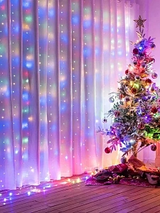 Гирлянда штора интерьерная USB 3*2м Огонёк OG-LDG22 Разноцветная