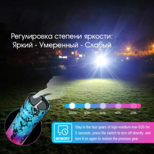 BORUIT V8 Голубой/Фиолетовый фонарь ручной