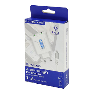 Орбита OT-APU38 ЗУ с 2*USB + кабель Micro USB (5В, 2400mA)