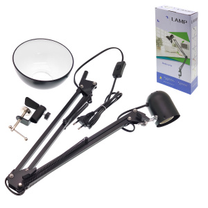 Лампа настольная для школьника на струбцине E27 Огонёк OG-LDP36 Черная