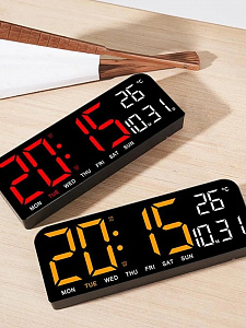 Часы настенные, настольные электронные с температурой Орбита OT-CLW21 Красные