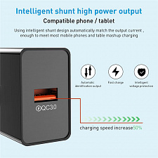 Зарядное устройство для телефона, Быстрая зарядка 20W адаптер QC 3.0 Орбита OT-APU55 Черный