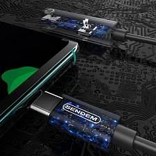 SENDEM A10 переходник аудио (штекер TYPE-C - гнездо TYPE-C/гнездо TYPE-C) 14см