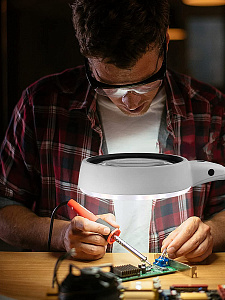 Лупа настольная с подсветкой на гибкой ноге Орбита OT-INL81