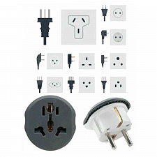 Сетевой переходник на евровилку с заземлением для подключения UK/US/CN Орбита OT-ELS12