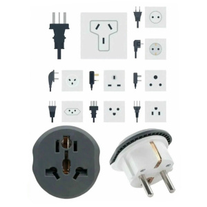 Сетевой переходник на евровилку с заземлением для подключения UK/US/CN Орбита OT-ELS12