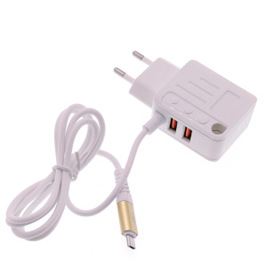 Орбита OT-APU37 ЗУ с 2*USB + кабель Micro USB (5В, 2400mA)