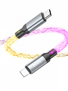 HOCO U112 Серый кабель PD20W (iOS Lighting-TYPE-C) 1м LED