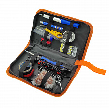 Паяльник электрический с терморегулятором, набор с индикаторной отверткой 30 в 1 Помощник PM-INP27